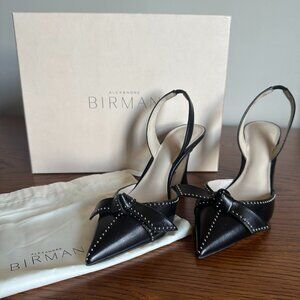 NWT Alexandre Birman Black Leather Heels - Size 36 - Box and Dust Bag Included
